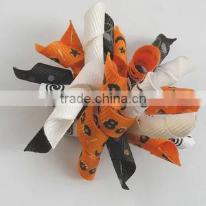 Printed Ribbon Halloween Rolling Pet Bows thumbnail-1