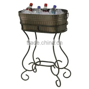 Metal Planter Party Beverages Tubs With Stand Copper Finish thumbnail-1