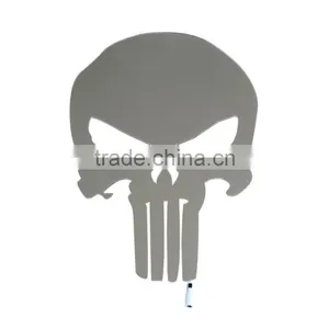3D Punisher Mask Mirror Light, Halloween Decorative LED Colorful Remote Control Switch Lamp, Skull Decorative Wall Light Mirror thumbnail-5