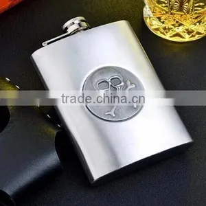 Custom Embossed Logo for Stainless Steel Hip Flask thumbnail-1