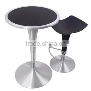 Modern Simple Lift Fashion Round High Bar Table Tempered Glass Coffee Table Home Leisure High Cocktail Table YYB090 thumbnail-2