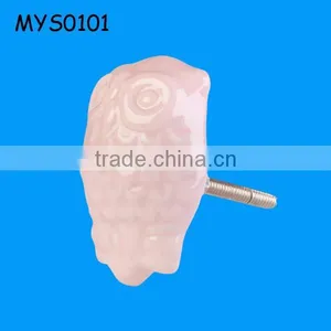 Highest Level Low Price Handmade Pink Owl Ceramic Door Knob thumbnail-1