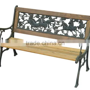 Wood Slats Cast Iron Outdoor Bench for Park thumbnail-1