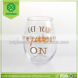 "GET YOUR PIE ON"Decal Stemless Wine Glass Cup thumbnail-1