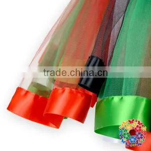 Red White And Green Christmas Girl Skirt Posh Design For Girl's Tulle Skirt Handmand Vogue Chiffon Tulle Skirt For Girl thumbnail-5