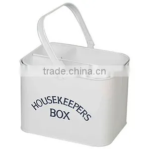 New Metal Peg Box Storage Organizer Basket With Handle thumbnail-4