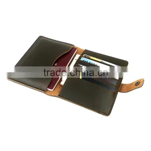 ODM RFID Protect Handmade Minimalist Leather Men Travel Passport Holder thumbnail-2