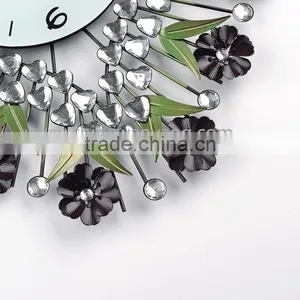 Red Flower Metal Heart Wall Digital Clock thumbnail-6