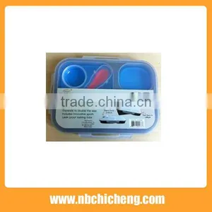 Silicone Lunch Box, Folding Lunch Box, Silicone Microwave Food Container thumbnail-4