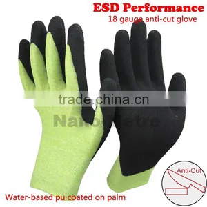 NMSAFETY 18 Gauge New ESD Glove Sandy pu Coated HPPE Cut Resistant Glove thumbnail-1