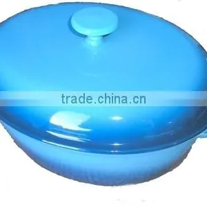 Oval Enamel Coated Cast Iron Cocotte thumbnail-1