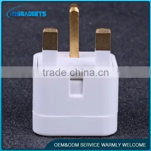 White Travel Adaptors UK 3 Pin AC Power Plug thumbnail-1