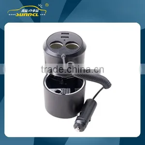 CE Approval 2 USB and 1 to 2 Car Cigarette Light Socket With Ashtray thumbnail-1