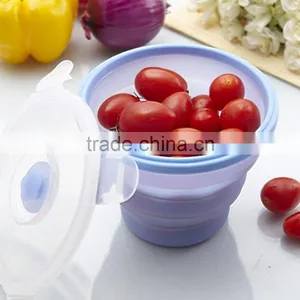 Best Selling Food Grade Various Styles Silicone Foldable Lunch Box for Kids thumbnail-6