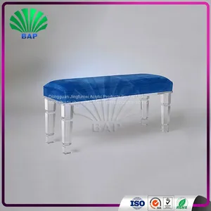 Salon Furniture Waiting Room Sofa Acrylic Piano Bench With Soft Cushion thumbnail-1
