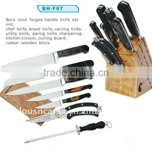 9pcs Stainless Steel Kitchen Knife Set With Block thumbnail-1