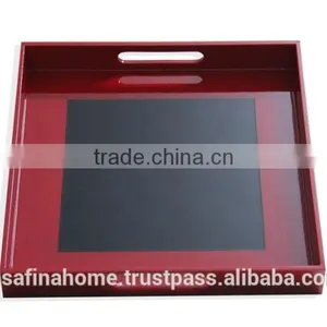 Square Colored Lacquer Serving Tray thumbnail-2