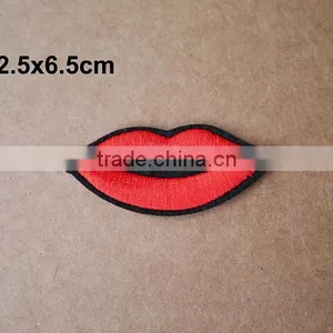 2017Customized Kiss Lip Embroidery Patch, Virious Lip Embroidered Brand Logo Patch thumbnail-1