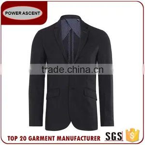 New Design Half Lined Polyester Viscose Black Man Business Suit Jacket thumbnail-1