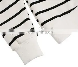 Ladies Women Casual Hooded Long Sleeve Striped Pullover Hoodies With Fleece thumbnail-6