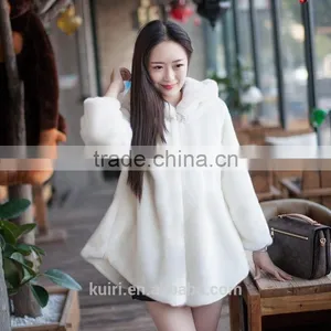 2016 Winter Real Mink Fur Overcoat With Hood Natural Mink Fur Hooded Coat thumbnail-1