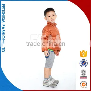 Best Price Long Sleeve Winter Fur Leather Letters Loose Orange Boys Fancy Coats For Kids With Letters thumbnail-2
