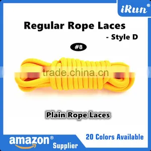 Lemon Yellow Round Rope Laces Strings - Hiking Skating Sneakers Yeezy Boot Laces - 20 Colors - Air Amazon Street Rope Laces thumbnail-1