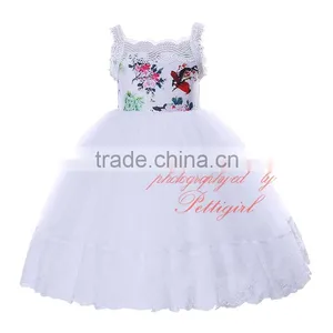 Girls White Summer Dress Flower Girl Skirts thumbnail-1