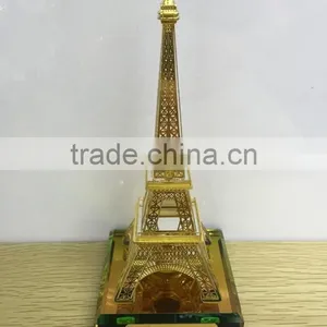 Hot Sale !!Wholesale Crystal Gold Plated Eiffel Tower Buiding Model For Wedding Souvenir Gift thumbnail-1