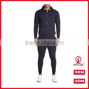 Custom Plain Cotton Skinny Tracksuit Wholesale Men Sports Gym Tracksuit Slim Fit thumbnail-5