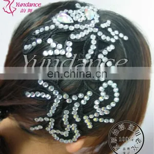 H-01 Applique Custom-made Hair Accessories With Rhinestones for Ballroom Dance Dress Latin Dance Dress thumbnail-4