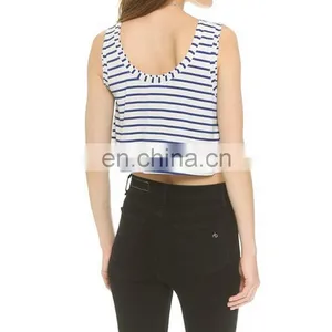 2016 New Arrivel High Quality Stripe Crop Top Cheer Uniform thumbnail-3