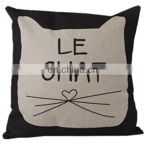 Top Selling Low MOQ Cheap Decorative Home Throw Pillow Cover Fashion Linen Sofa Seat Printed Cushion Cover thumbnail-1