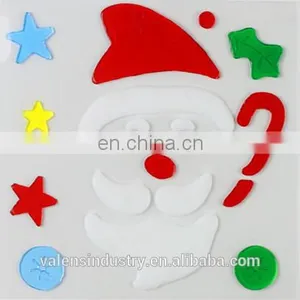 Removable No Glue Easily Peel off Jelly Gel Gem Glass Fridge Walmart Supply Santa Claus Christmas Window Sticker Decoration thumbnail-1