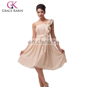 Fashion One-Shoulder Women's Cheap Bridesmaid Dresses CL3441 thumbnail-1