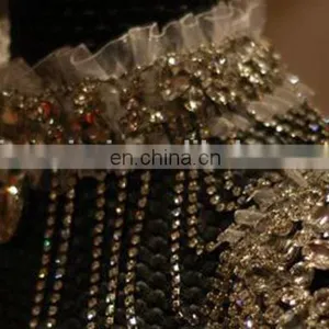 High Quality Stunning Shining Crystal Wrap For Bride High Neckline Shoulder Shawl thumbnail-6