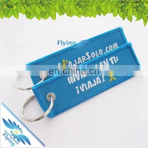 Customized Big Embroidery Decorated Giveaway Key Chains, Bulk Cheap Cloth Polyester Keychains With Logo for Sale thumbnail-1