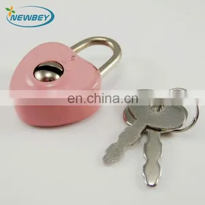 Decorative Pink Heart Shaped Key Lock NL103 for Notebook thumbnail-1
