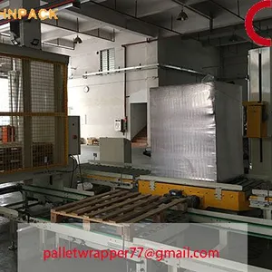 CE High Quality Industrial in Line Stretch Film Turntable Pallet Wrapper Machine Factory thumbnail-2