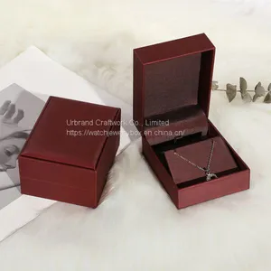 New Brushed Leather Jewelry Box Creative Jewelry Storage Box Necklace Ring Bracelet Brushed Leather Jewelry Packaging Box thumbnail-1
