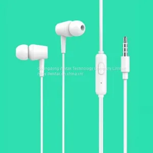 Factory Supply OEM/ODM Clear Calling Music 3.5mm Plug Universal Mobile Phone Wired In-ear Earphone With Mic Headphone Headset thumbnail-2