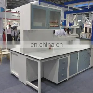 Lab Furniture Central Workbench With Hanging Cabinet Design thumbnail-1