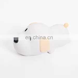 Sensor Touch Muti-colors Changing Rechargeable Kids'Silicone Puppy Beside Night Light Lamp thumbnail-3