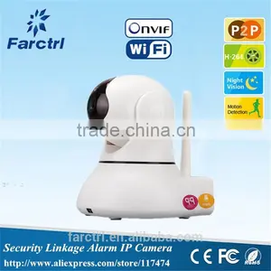 Wireless Wifi Audio Linkage Alarm Network Technology P2P IP Camera With Door Alarm and PIR Motion Detector thumbnail-1
