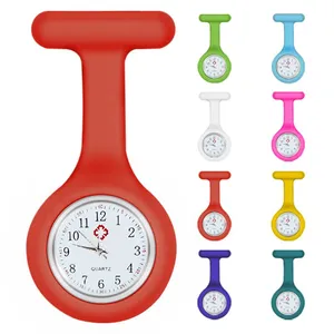Wholesale High Quality Silicone Colorful Portable Waterproof Quartz Pocket Nurse Watch With Clip thumbnail-1