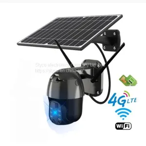 Styco Innovative PTZ Wireless Outdoor Solar Powered Wifi Security Battery IP Camera With Solar Panel Support 4G SIM Card thumbnail-1