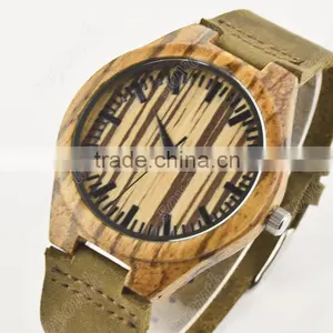 Japanese Movement Zebra Wood Watch Wrist Watches thumbnail-2