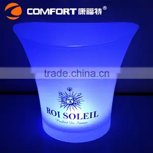 Color Changeable Champagne Tub Frosted Plastic Ice Bucket Cooler thumbnail-1