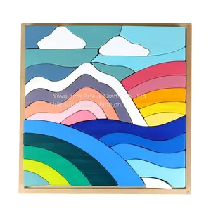 Preschool Colorful Learning Educational Toys - Geometry Wooden Blocks for Boys & Girls thumbnail-2