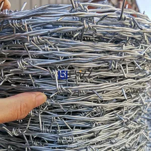 Hot Dipped Galvanized Steel Double Twist Barbed Wire for Security Fencing thumbnail-3